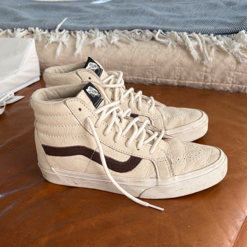 Vans High-Top Sneakers - Cream and Brown